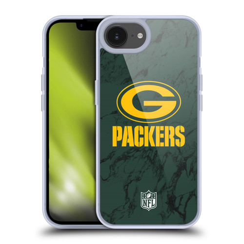 NFL Green Bay Packers Graphics Coloured Marble Soft Gel Case for Apple iPhone 16e