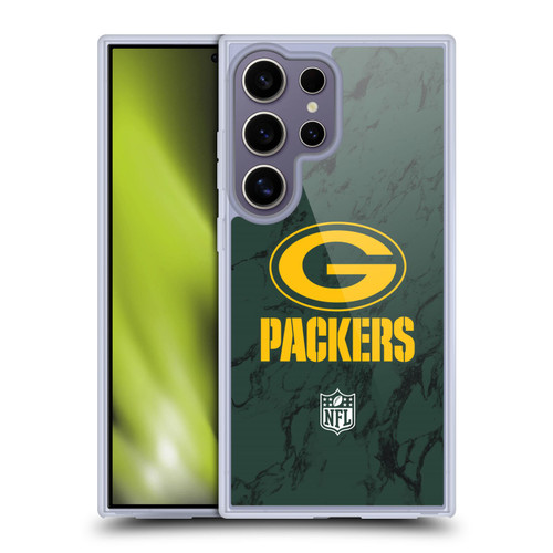 NFL Green Bay Packers Graphics Coloured Marble Soft Gel Case for Samsung Galaxy S25 Ultra