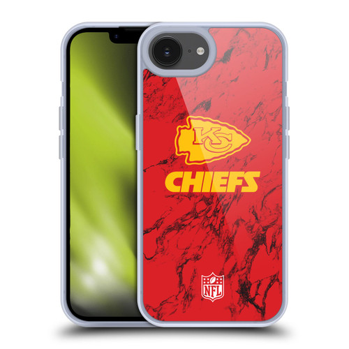 NFL Kansas City Chiefs Graphics Coloured Marble Soft Gel Case for Apple iPhone 16e