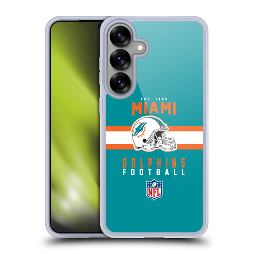 NFL Miami Dolphins Graphics Helmet Typography Soft Gel Case for Samsung Galaxy S25+