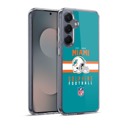 NFL Miami Dolphins Graphics Helmet Typography Soft Gel Case for Samsung Galaxy S25+ & MagSafe
