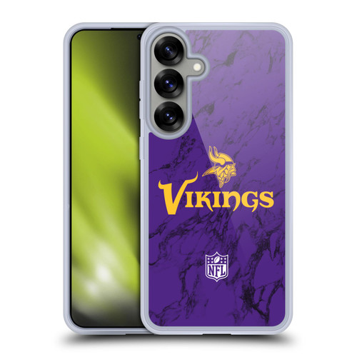 NFL Minnesota Vikings Graphics Coloured Marble Soft Gel Case for Samsung Galaxy S25+