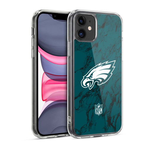 NFL Philadelphia Eagles Graphics Coloured Marble Soft Gel Case for Apple iPhone 11