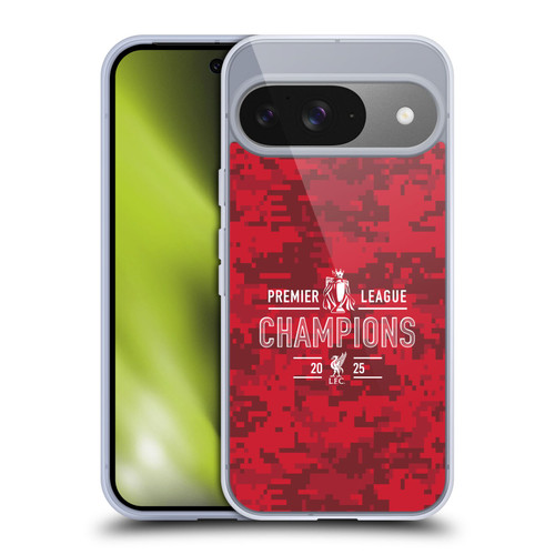 Liverpool Football Club 2025 Premier League Champions Digital Camouflage Soft Gel Case for Google Pixel 9 / Pixel 9 Pro
