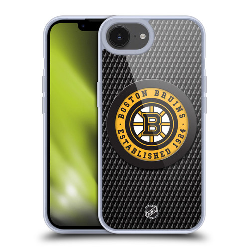 NHL Boston Bruins Puck Texture Soft Gel Case for Apple iPhone 16e & MagSafe