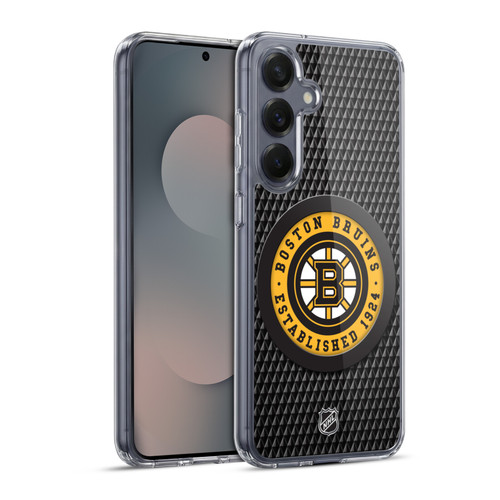 NHL Boston Bruins Puck Texture Soft Gel Case for Samsung Galaxy S25+ & MagSafe