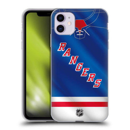 NHL New York Rangers Jersey Soft Gel Case for Apple iPhone 11