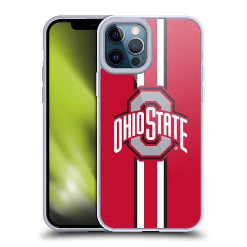 Ohio State University Logo Stripes Soft Gel Case for Apple iPhone 12 Pro Max & MagSafe