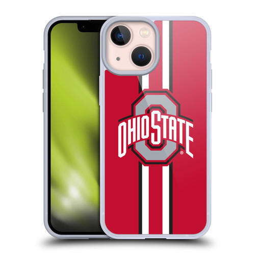 Ohio State University Logo Stripes Soft Gel Case for Apple iPhone 13 Mini & MagSafe