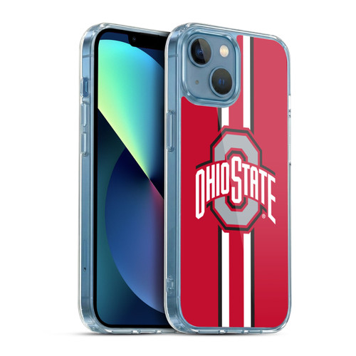 Ohio State University Logo Stripes Soft Gel Case for Apple iPhone 13 Mini & MagSafe