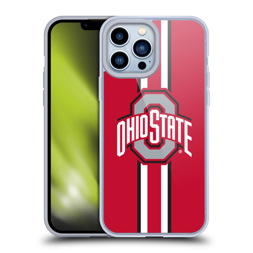 Ohio State University Logo Stripes Soft Gel Case for Apple iPhone 13 Pro Max