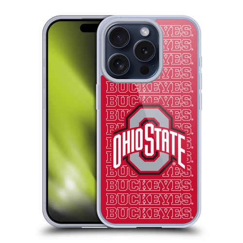 Ohio State University Logo Outline Buckeyes Soft Gel Case for Apple iPhone 15 Pro & MagSafe