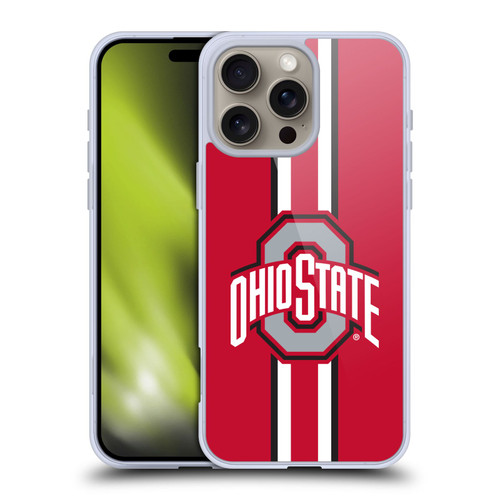 Ohio State University Logo Stripes Soft Gel Case for Apple iPhone 16 Pro Max