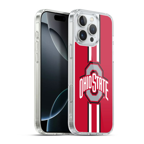 Ohio State University Logo Stripes Soft Gel Case for Apple iPhone 16 Pro Max & MagSafe