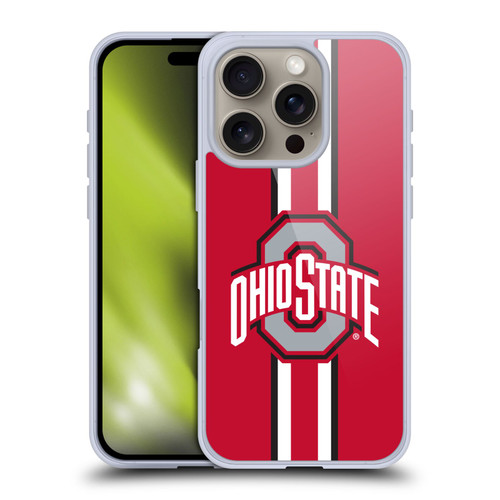 Ohio State University Logo Stripes Soft Gel Case for Apple iPhone 16 Pro & MagSafe