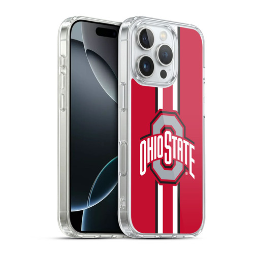 Ohio State University Logo Stripes Soft Gel Case for Apple iPhone 16 Pro & MagSafe