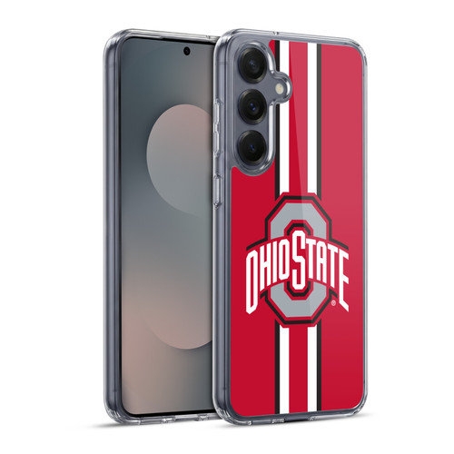 Ohio State University Logo Stripes Soft Gel Case for Samsung Galaxy S25+ & MagSafe