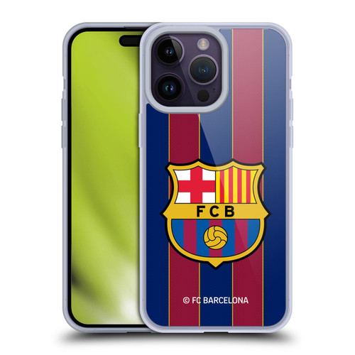 FC Barcelona 2020/21 Crest Kit Home Soft Gel Case for Apple iPhone 14 Pro Max