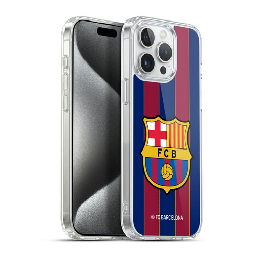 FC Barcelona 2020/21 Crest Kit Home Soft Gel Case for Apple iPhone 15 Pro Max & MagSafe