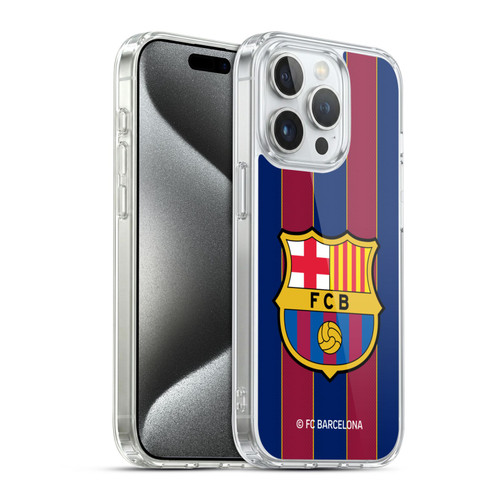 FC Barcelona 2020/21 Crest Kit Home Soft Gel Case for Apple iPhone 15 Pro & MagSafe