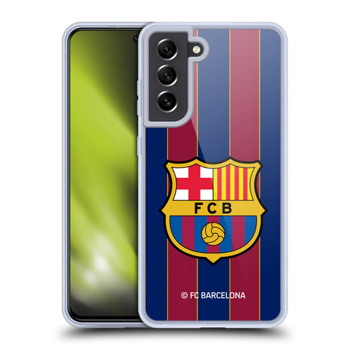 FC Barcelona 2020/21 Crest Kit Home Soft Gel Case for Samsung Galaxy S21 FE 5G & MagSafe