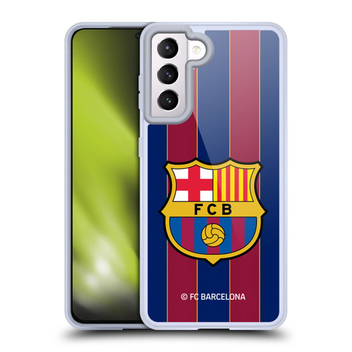 FC Barcelona 2020/21 Crest Kit Home Soft Gel Case for Samsung Galaxy S21 5G & MagSafe