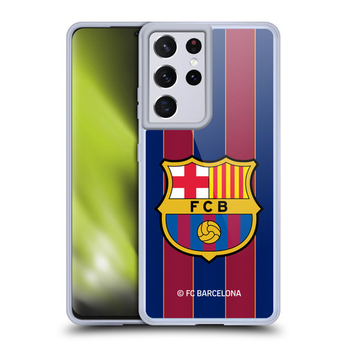 FC Barcelona 2020/21 Crest Kit Home Soft Gel Case for Samsung Galaxy S21 Ultra 5G & MagSafe