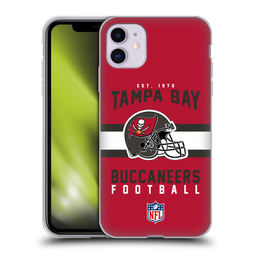 NFL Tampa Bay Buccaneers Graphics Helmet Typography Soft Gel Case for Apple iPhone 11