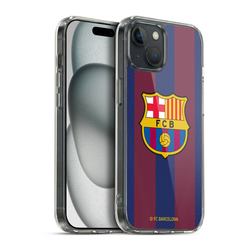 FC Barcelona 2023/24 Crest Kit Home Soft Gel Case for Apple iPhone 15 Plus & MagSafe