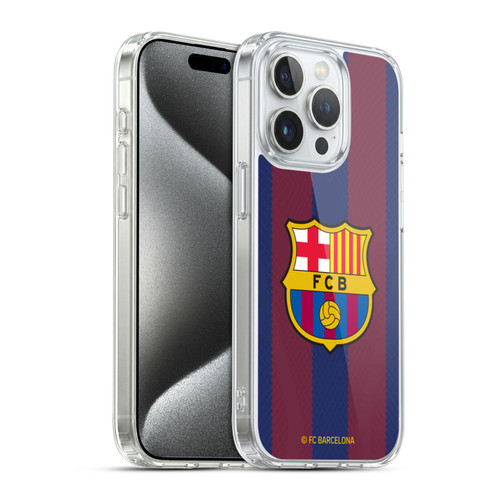 FC Barcelona 2023/24 Crest Kit Home Soft Gel Case for Apple iPhone 15 Pro & MagSafe