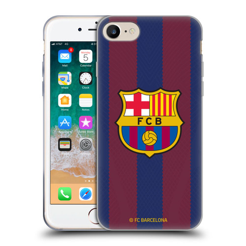 FC Barcelona 2023/24 Crest Kit Home Soft Gel Case for Apple iPhone 7 / 8 / SE 2020 & 2022 & MagSafe