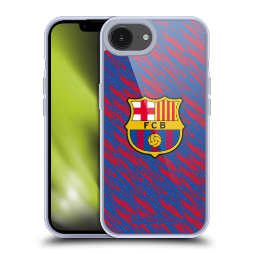 FC Barcelona Crest Patterns Glitch Soft Gel Case for Apple iPhone 16e