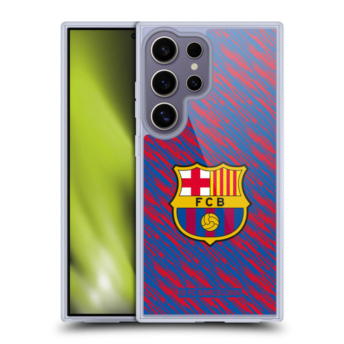 FC Barcelona Crest Patterns Glitch Soft Gel Case for Samsung Galaxy S25 Ultra & MagSafe