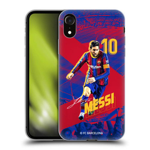 FC Barcelona 2020/21 First Team Group 1 Lionel Messi Soft Gel Case for Apple iPhone XR