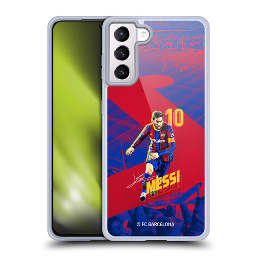 FC Barcelona 2020/21 First Team Group 1 Lionel Messi Soft Gel Case for Samsung Galaxy S21+ 5G