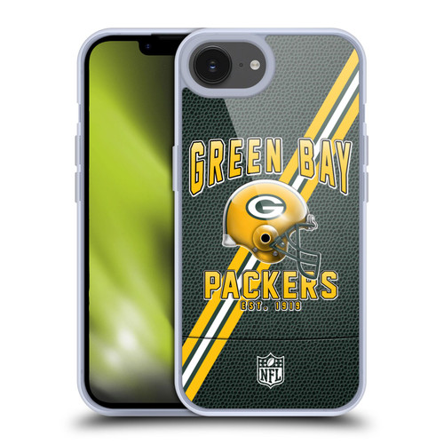 NFL Green Bay Packers Logo Art Football Stripes Soft Gel Case for Apple iPhone 16e
