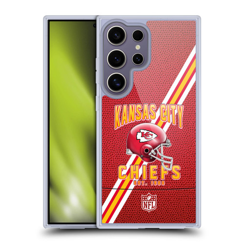 NFL Kansas City Chiefs Logo Art Football Stripes Soft Gel Case for Samsung Galaxy S25 Ultra