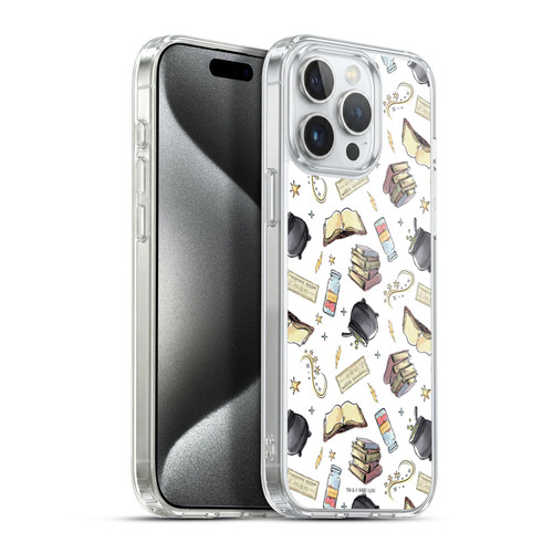 Harry Potter Deathly Hallows XIII Hogwarts Pattern Soft Gel Case for Apple iPhone 15 Pro Max & MagSafe