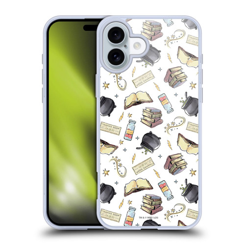 Harry Potter Deathly Hallows XIII Hogwarts Pattern Soft Gel Case for Apple iPhone 16 Plus & MagSafe