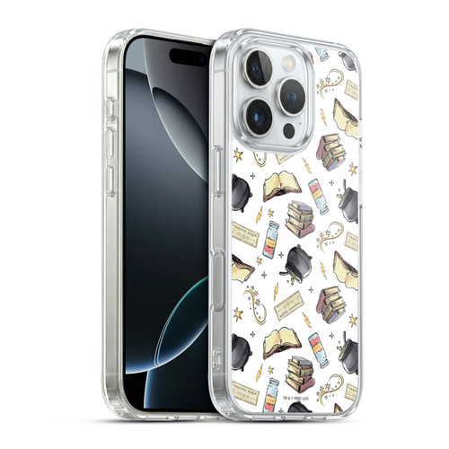 Harry Potter Deathly Hallows XIII Hogwarts Pattern Soft Gel Case for Apple iPhone 16 Pro & MagSafe