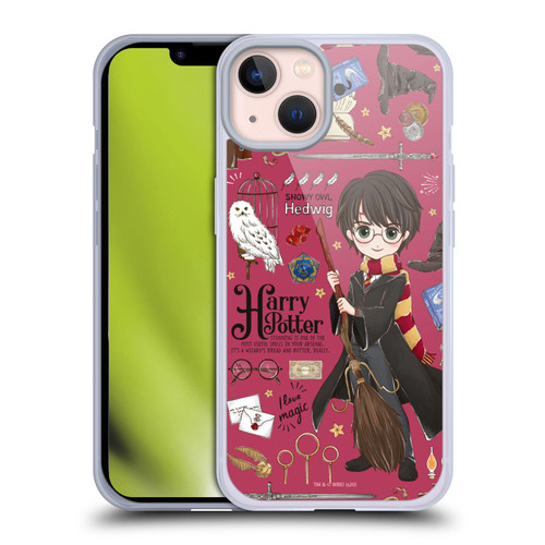 Harry Potter Deathly Hallows XXXVII Harry Pattern Soft Gel Case for Apple iPhone 13