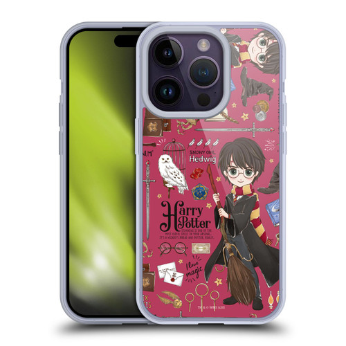 Harry Potter Deathly Hallows XXXVII Harry Pattern Soft Gel Case for Apple iPhone 14 Pro