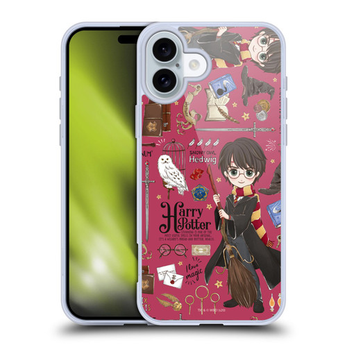 Harry Potter Deathly Hallows XXXVII Harry Pattern Soft Gel Case for Apple iPhone 16 Plus
