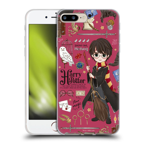 Harry Potter Deathly Hallows XXXVII Harry Pattern Soft Gel Case for Apple iPhone 7 Plus / iPhone 8 Plus & MagSafe