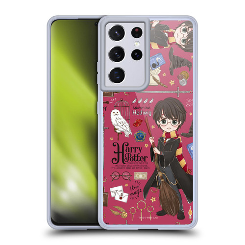 Harry Potter Deathly Hallows XXXVII Harry Pattern Soft Gel Case for Samsung Galaxy S21 Ultra 5G