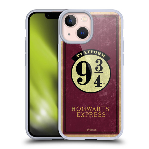 Harry Potter Locations Typography Platform 9 3/4 Soft Gel Case for Apple iPhone 13 Mini