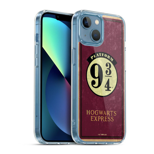 Harry Potter Locations Typography Platform 9 3/4 Soft Gel Case for Apple iPhone 13 Mini & MagSafe