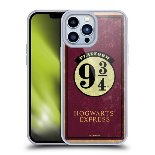 Harry Potter Locations Typography Platform 9 3/4 Soft Gel Case for Apple iPhone 13 Pro Max & MagSafe