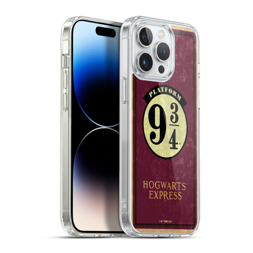 Harry Potter Locations Typography Platform 9 3/4 Soft Gel Case for Apple iPhone 13 Pro Max & MagSafe