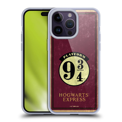 Harry Potter Locations Typography Platform 9 3/4 Soft Gel Case for Apple iPhone 14 Pro Max